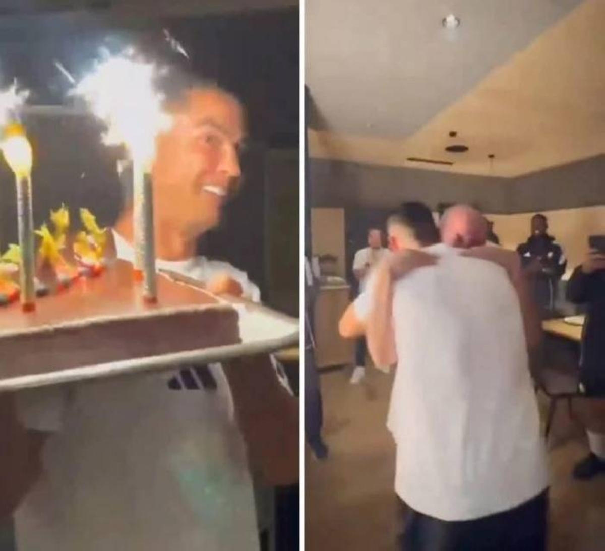 رونالدو يبكي ويعانق طباخ النصر في لحظة مؤثرة