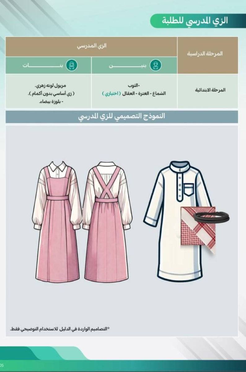 "التعليم تعتمد الزي المدرسي الموحد لتعزيز الهوية الوطنية"