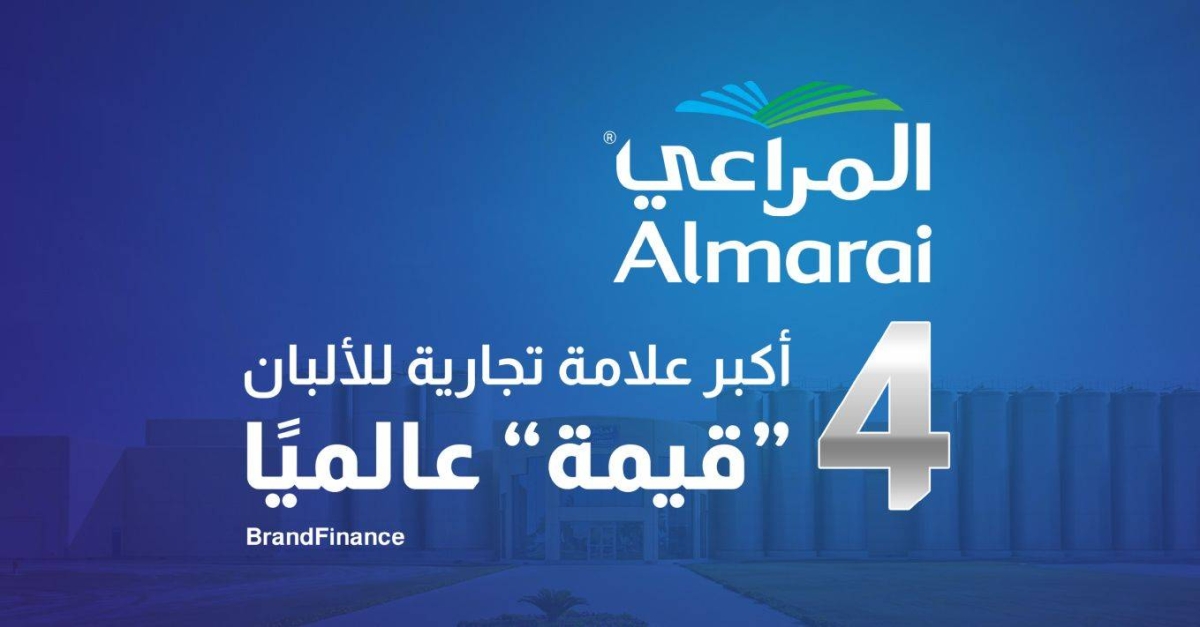 المراعي تحتل المركز الرابع عالمياً في قيمة علامات الألبان
