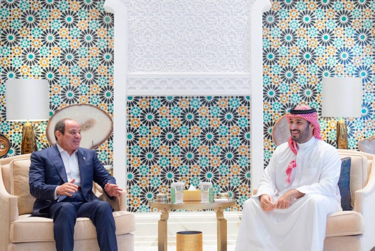 ولي العهد والرئيس المصري يناقشان مستجدات فلسطين