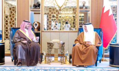 استقبال ولي عهد البحرين لتركي بن محمد بن فهد