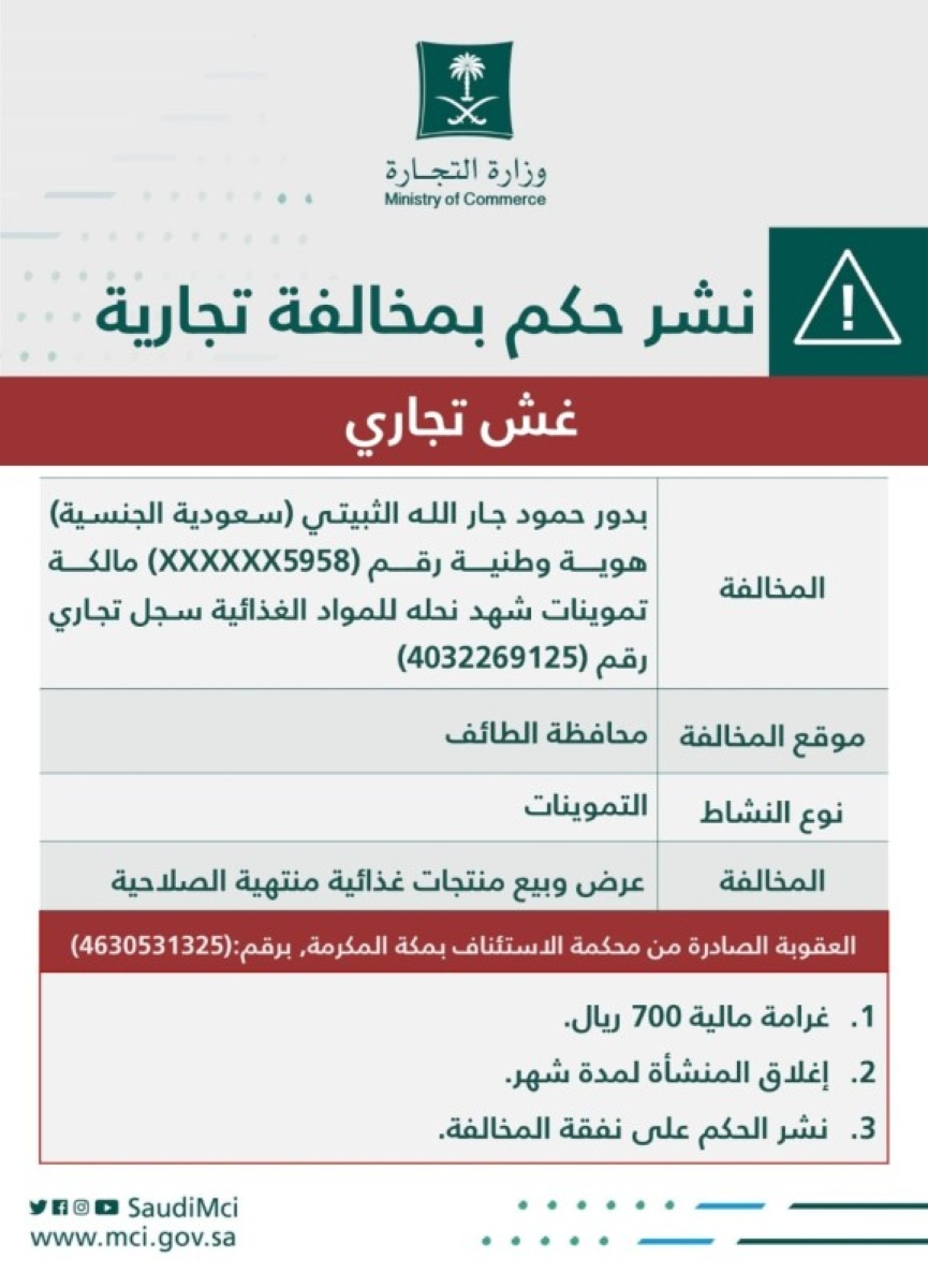 فضيحة: منشأة تبيع منتجات منتهية الصلاحية والتجارة تتدخل