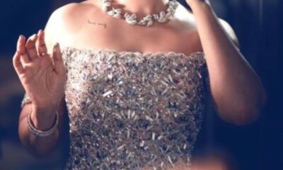 لوجين عمران تتألق بفستان فضي في عيد ميلادها