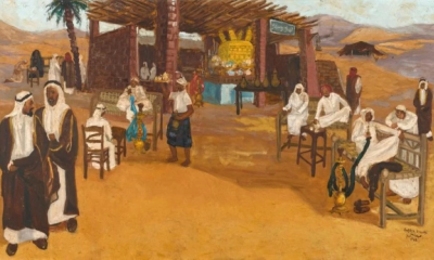 بيع لوحة صفية بن زقر "مقهى طريق المدينة" بسعر تاريخي