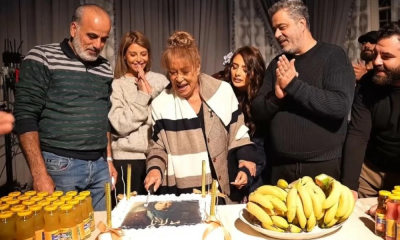 Tim Hassan celebrates Mona Wassef's birthday on the set of the series "Mawlana"