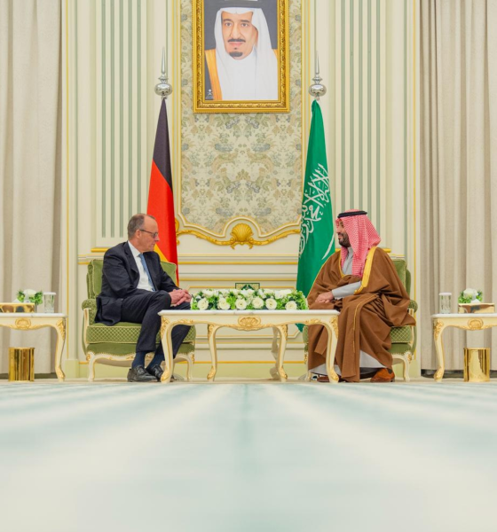 ولي العهد يستقبل المستشار الألماني فريدريش ميرتس في الرياض